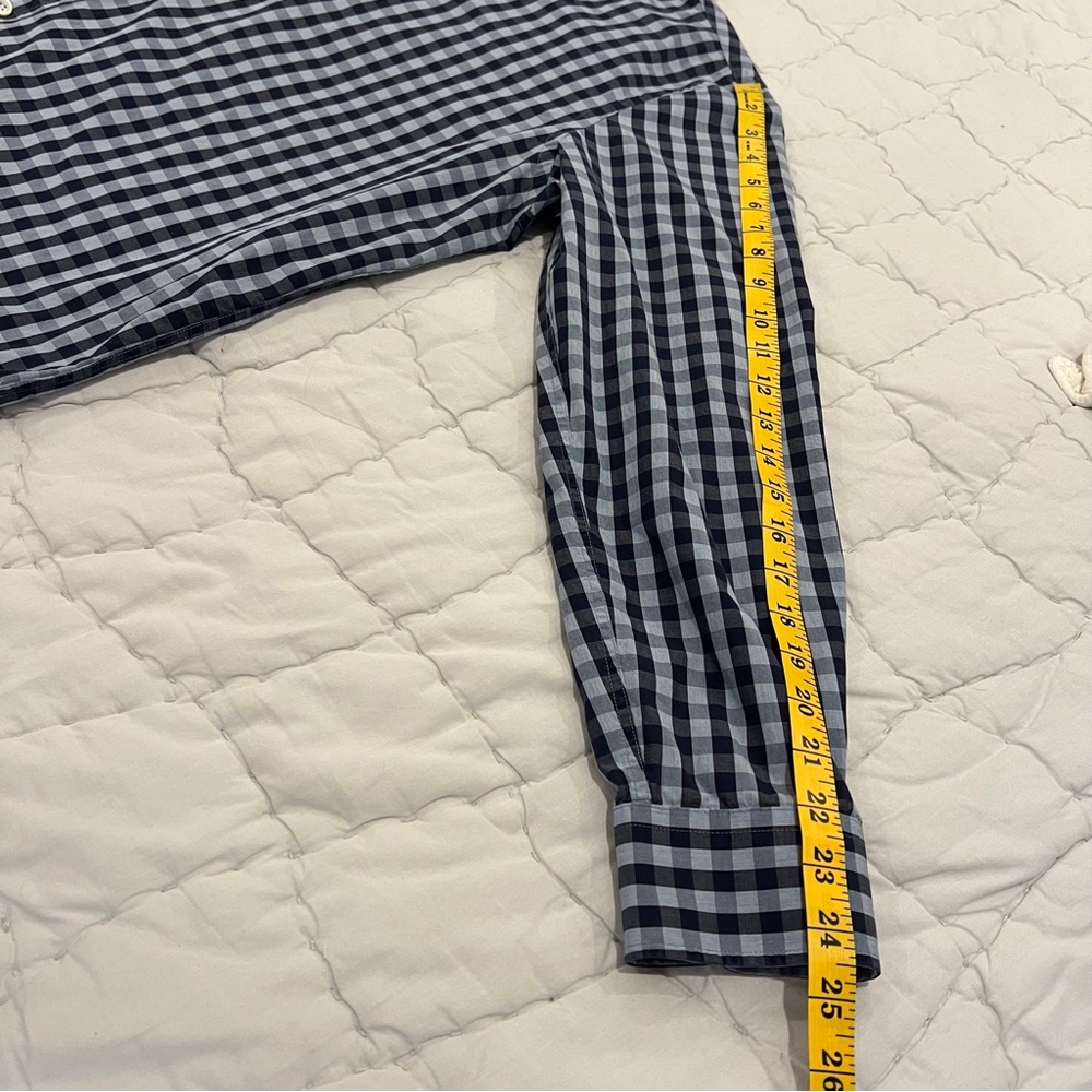 Todd Snyder Shirt Mens 18 2XL XXL Blue Check Long Sleeve Button Up Cotton Casual - Picture 10 of 11